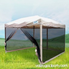 Quictent 10x10 Ez Pop up Canopy with Netting Screen House Instant Gazebo Party Tent Mesh Sides Walls With Carry BAG Green